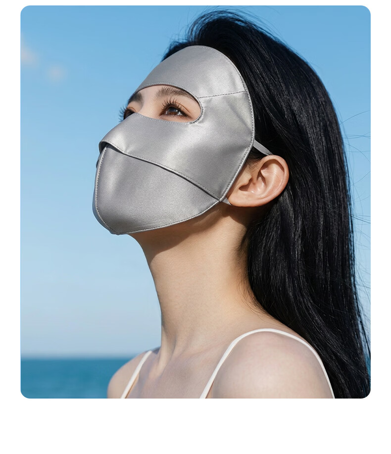 FitonTon Summer Sunscreen Face Mask 100% Mulberry Silk UV Protection Cycling Sunshade Face Cover for Women 17