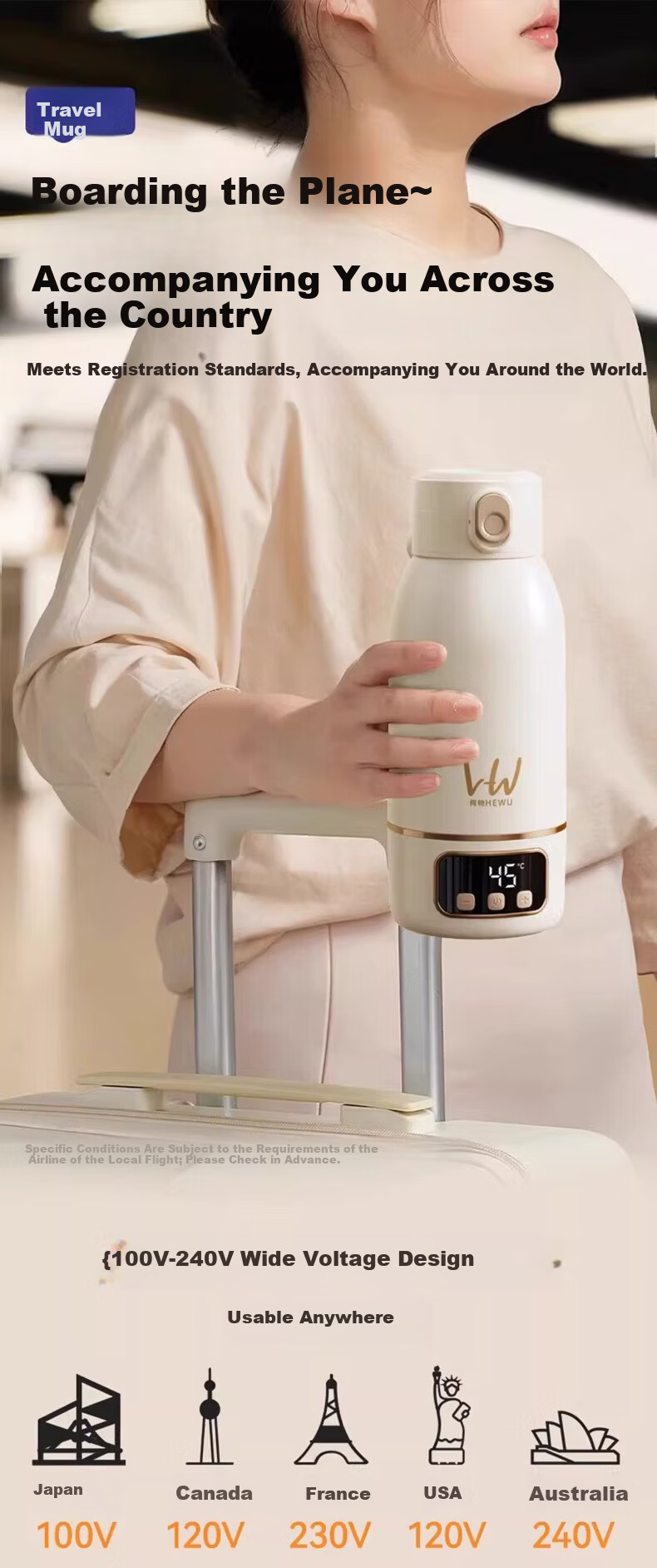 HeWu Wireless Portable Thermostatic Cup Thermostatic Kettle Baby Travel Milk Frother Water Boiling Cup Milk Warmer Fast Charging Set 34