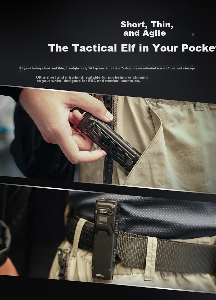 NITECORE EDC23 Tactical Flashlight Ultra-thin Portable Outdoor Camping Self-defense High Brightness 4