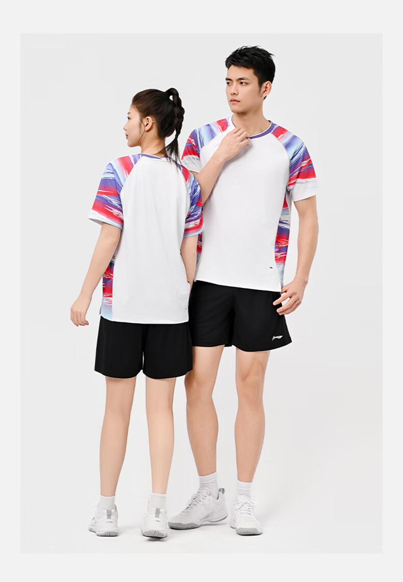 LI-NING Badminton Shirt Unisex 2026 International Star Tournament Short Sports T-Shirt Black S 8