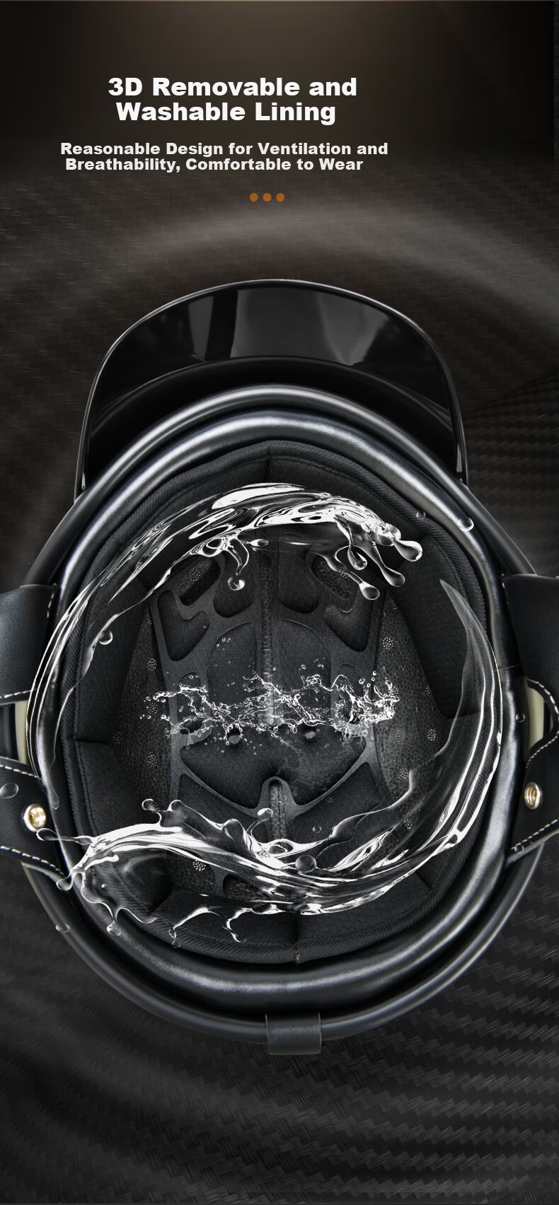 Mypick Carbon Fiber Retro Motorcycle Half Helmet 3C Certified Summer Lightweight Scooter Helmet High-End Safety Helmet Glossy Black XL (61-62) 7