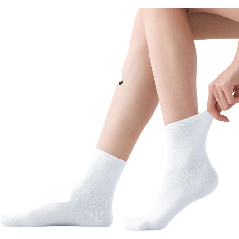 QIHAIQIU Disposable Socks for Men And Women, Washable Breathable Daily Mid-Calf Socks for Business Trips And Travel, Sweat-Absorbing Short Tube Black 10 Pairs