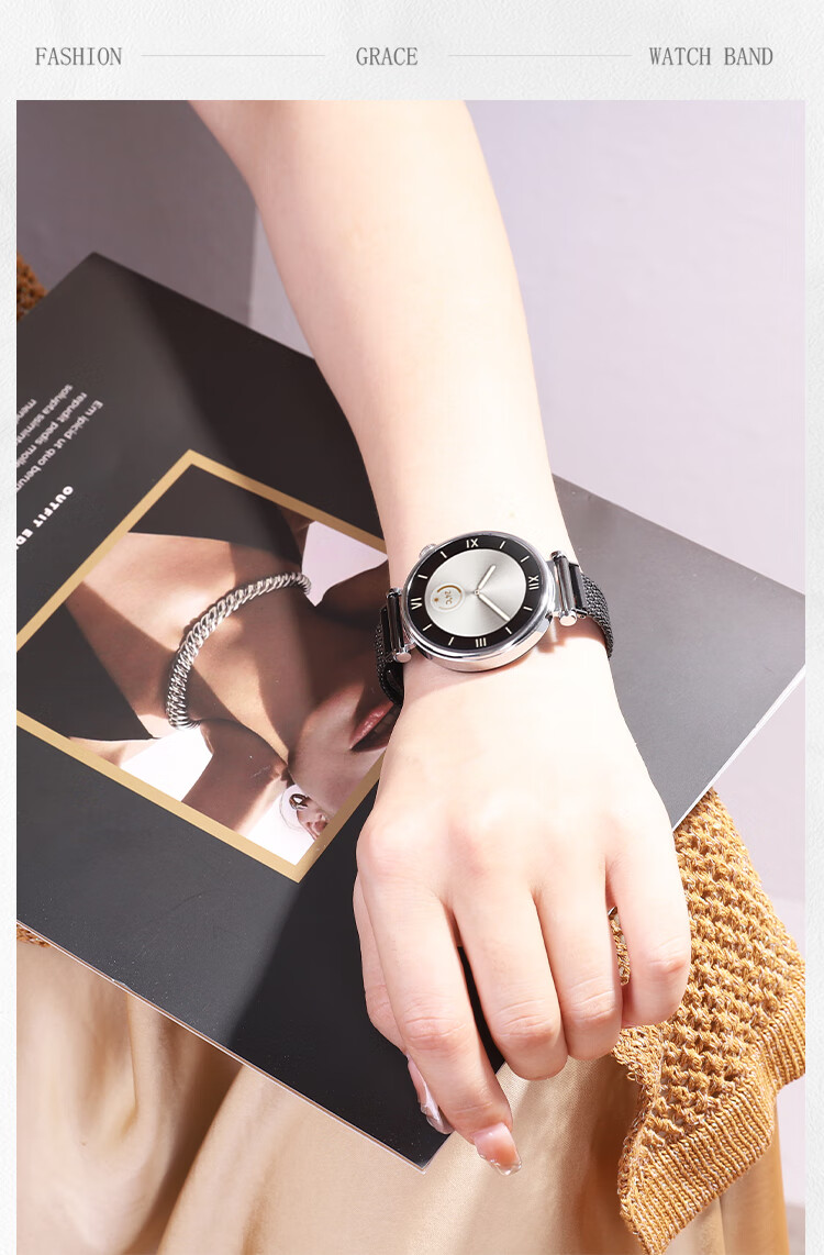 MSSM Compatible Huawei Watch Band for Watch GT3/2/GT3 Pro, Wheat Ear Metal Magnetic Buckle Strap, Slim Waist Wristband for Women [Starry Color], 42/43 Dial-20mm 14
