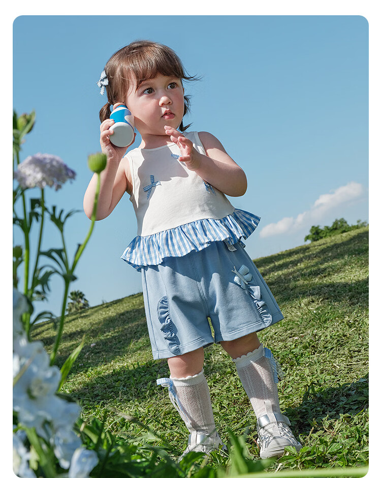 Balabala Girls' Vest 2026 New Summer Pure Cotton Sleeveless Children's Top Baby T-Shirt Fashionable Infant 23