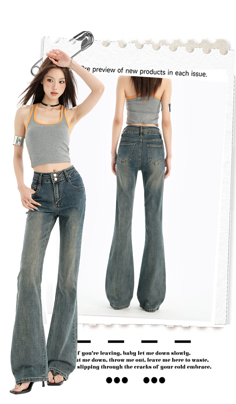 Pierre Cardin Women's Winter Denim Jeans Simple Soft Breathable Casual Slim Fit Straight Wide Leg Retro Blue M 31