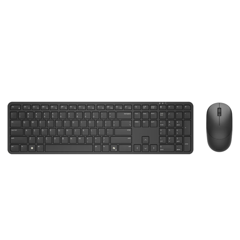 DELL Wireless Keyboard and Mouse Set High-End Business Full-Size Keyboard and Mouse Peripheral for Laptop Desktop MacOS External Slim Silent Keyboard KM526 Black
