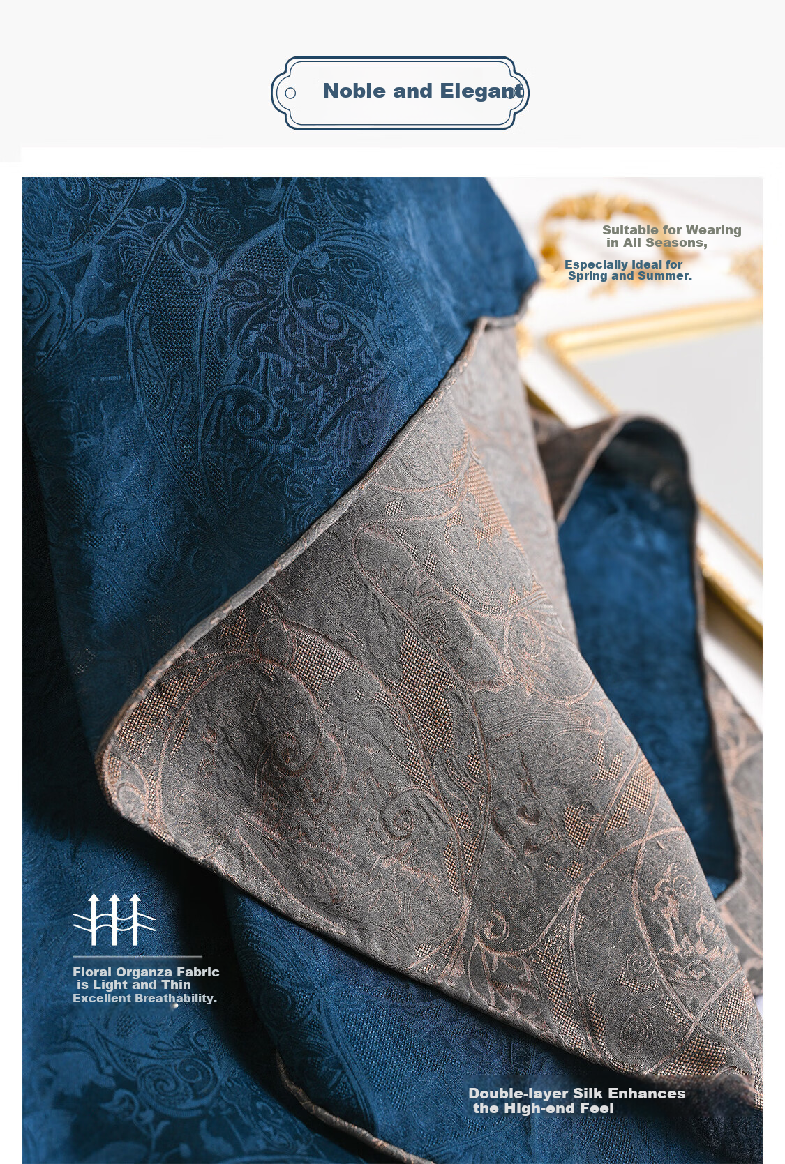 Hangsi Mansion Pure Silk Mulberry Silk Scarf Inner Wear Square Scarf Gift for Mom Women's Day Birthday Luxury Gray Floral 8