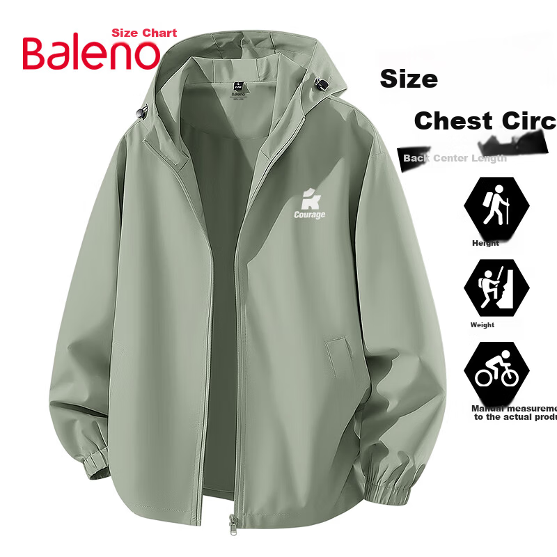 Baleno Men's Autumn Outdoor Windproof Waterproof Durable Sports Casual Hooded Jacket 18