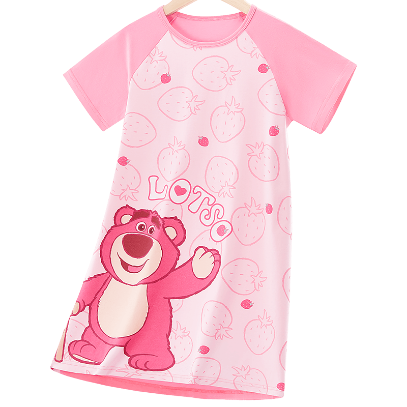Disney Parent-Child Summer Cotton Nightdress for Girls A-Class Children's Homewear ZF39055-T1 Pink 140