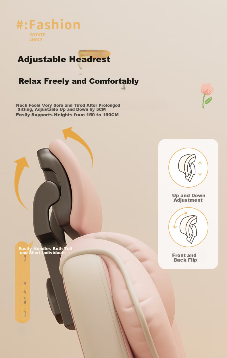 Chibilun Computer Chair Study Chair Bedroom Home Gaming Chair Ergonomic Reclining Backrest Chair Comfortable for Long Sitting 16