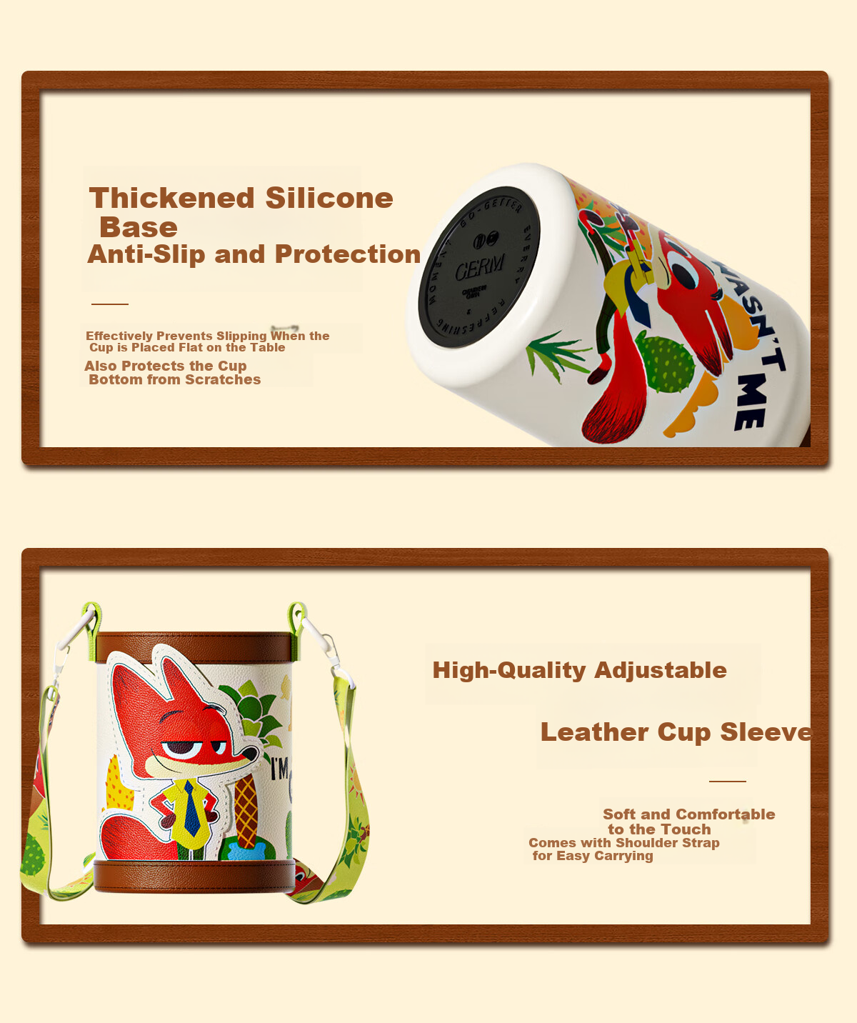 Germ Zootopia Children's Insulated Water Bottle with Straw Dual Drinking for Boys and Girls School Student Cup 480ml Judy 13
