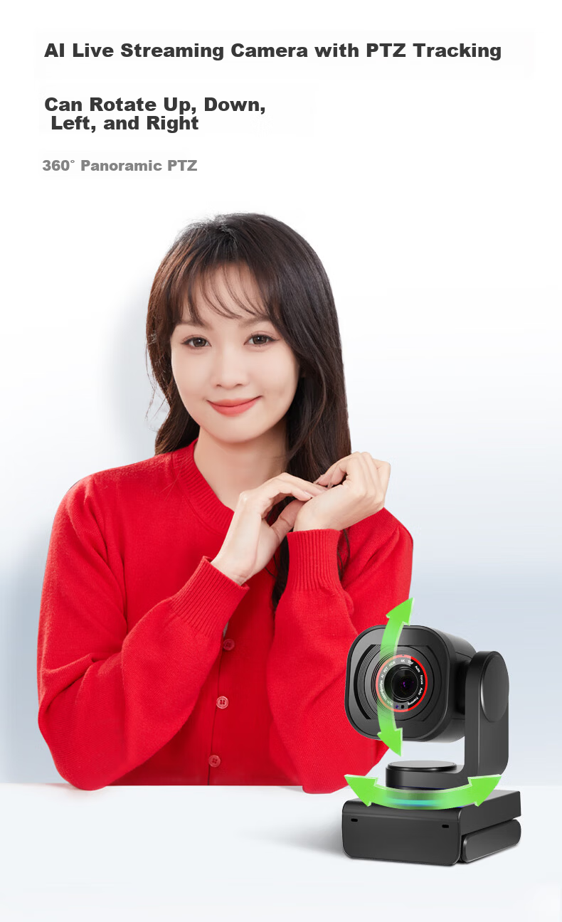 CoolHiMi MiEye 2S Ultra HD 4K AI Live Streaming Camera Smart PTZ Tracking for E-commerce Entertainment Broadcasting Meeting Online Classes Computer Mobile Host with Built-in Microphone 13