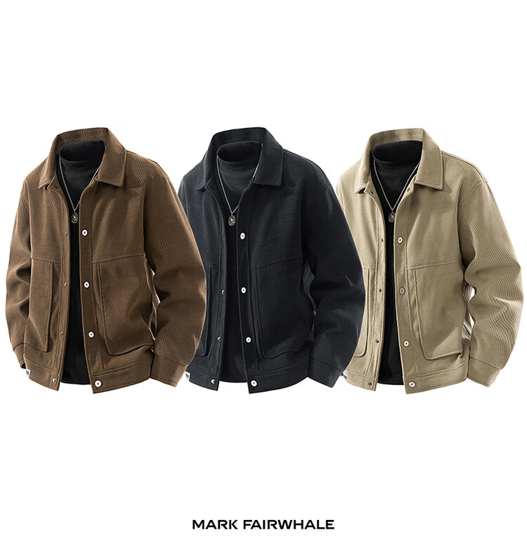 MARK FAIRWHALE Men's Spring Autumn Loose High-End Executive Business Casual Jacket Light Camel M 4