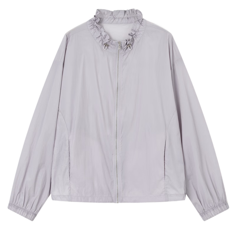 Demana Original Yarn Sunscreen UPF50+ Summer Lightweight Outdoor Drawstring Collar Thin Loose Sports Casual Women's Jacket