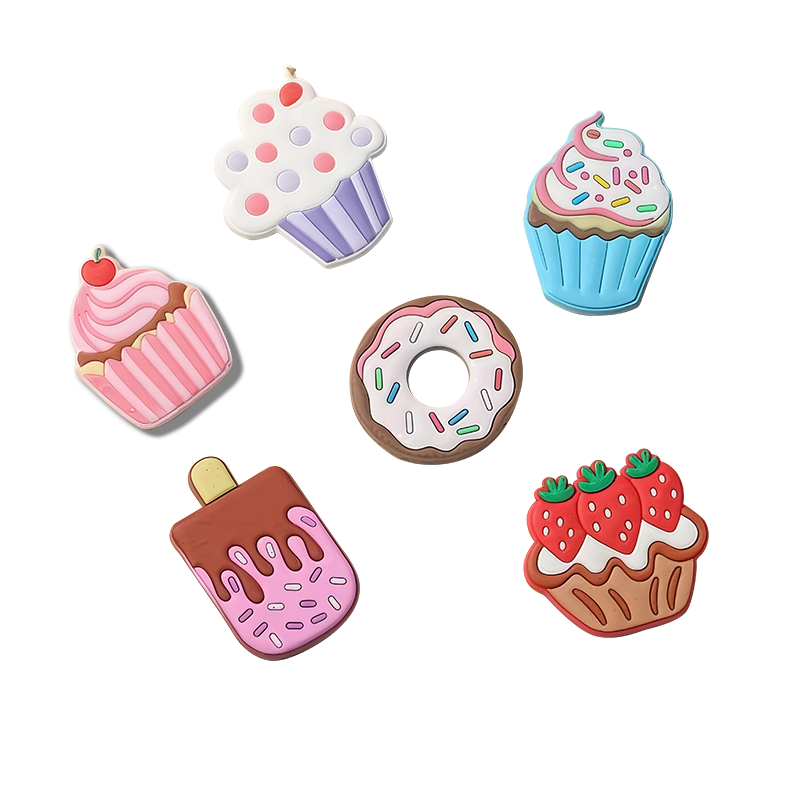 Aimo Cartoon 3D Soft Rubber Magnetic Decorative Food Cake Refrigerator Magnets Set of 6