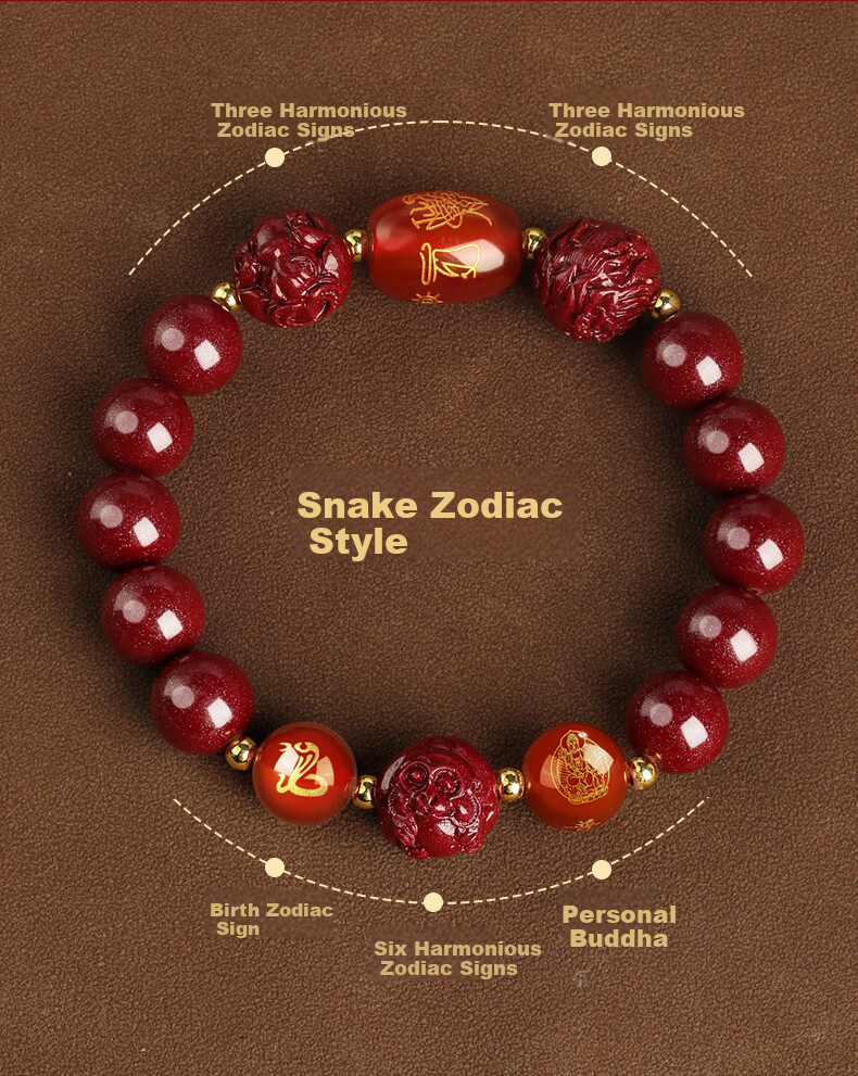 MANHE Cinnabar Bracelet for Men, Three-In And Six-In Authentic Amulet Jewelry Bracelet for Women, Fortune-Turning Beads, Girlfriend Birthday Gift 3