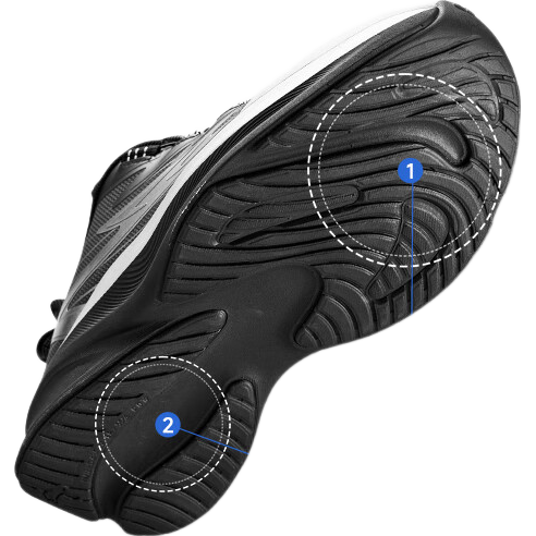 QIAODAN Boys' Running Shoes Winter Leather Surface [Light Speed 2.0] Sports Shoes Black/Liquid Silver Size 40