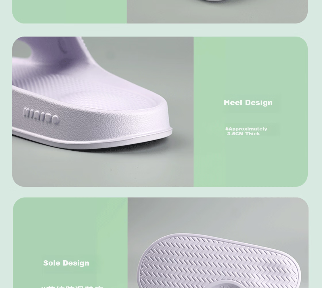 MINISO Lightweight Comfort Series Bathroom Slippers Couple Home Shoes Cloud Mist Purple Size 39-40 13
