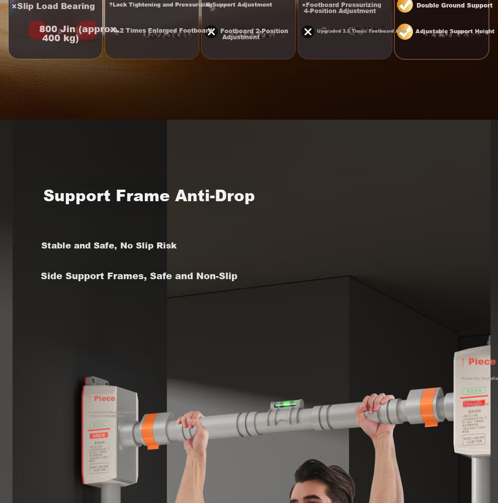 YICHIJIAN Home Indoor Pull-Up Bar Doorway Pull-Up Bar No Drilling Floor Fitness Equipment Short Version 14