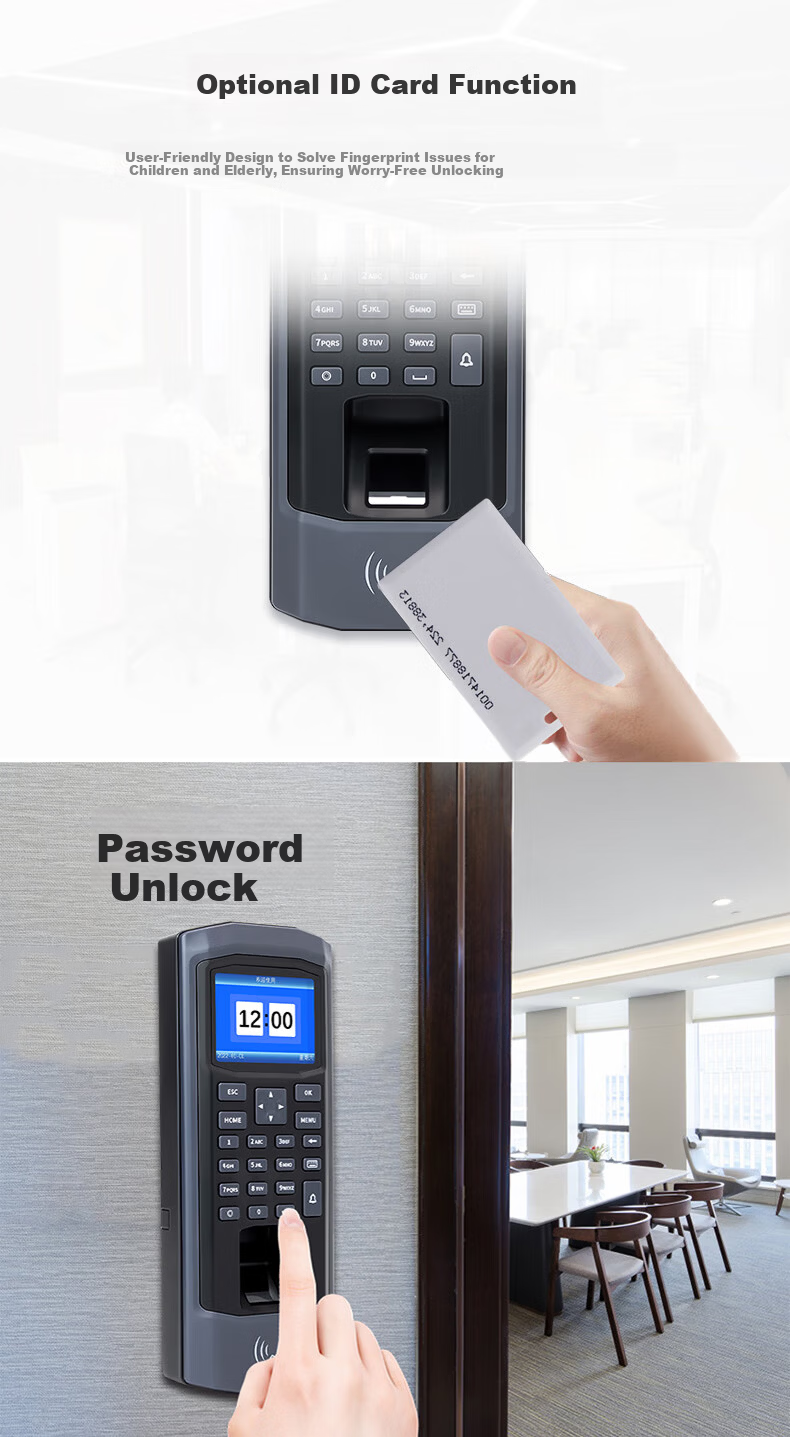 Dongwei Fingerprint Attendance and Access Control All-in-One Machine Office Glass Door Fingerprint+Password+ID Card Access Control Fire Door Wooden Door Access Control Lock 4