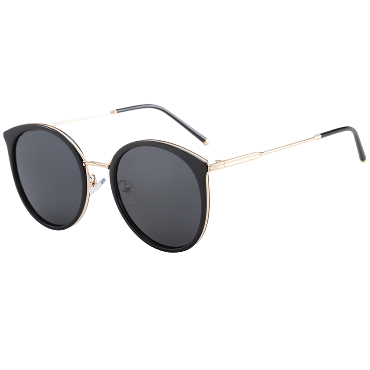 Angelamiao Women's High-End Ins Style Korean Polarized Round Frame Slimming UV Protection Sunglasses