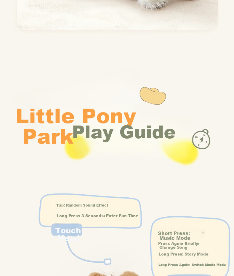 BABYGREAT Little Pony Park Plush Baby Electric Toy Horse Year Mascot Newborn Gift Baby First Birthday Present 21