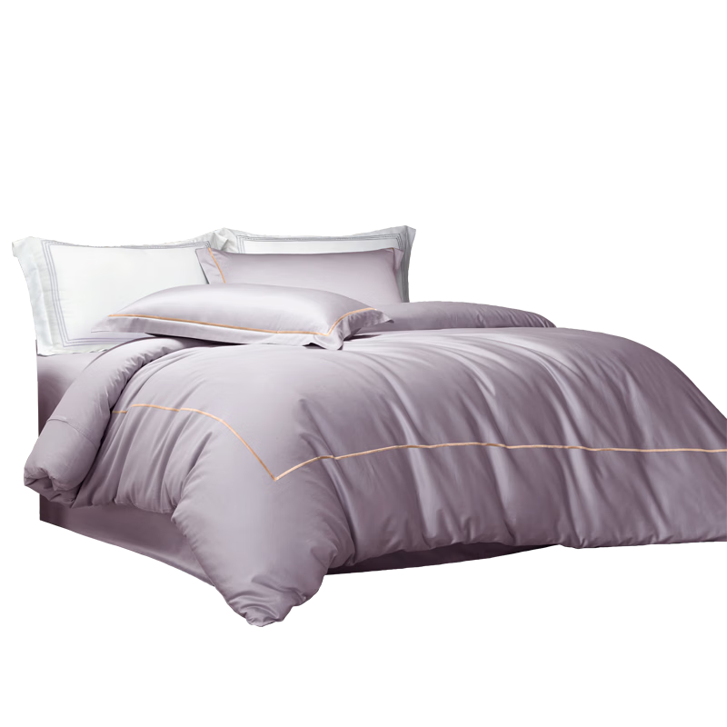 BEYOND Home Textiles, 100-Count Xinjiang Long-Staple Cotton Four-Piece Set, Luxurious Light Luxury Pure Cotton Bedding, 150cm, Velour Purple, Jiaju Gua