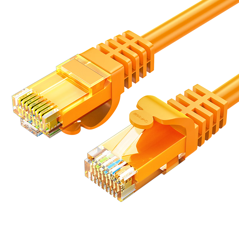 CHOOSEAL (CHOSEAL) Category 6 Low Smoke Zero Halogen Flame-Retardant Network Cable, Cat6 Gigabit, 0.55 Pure Copper Core, Eco-Friendly Non-Toxic Finished Patch Cord for Engineering Wiring, 20 Meters, Orange, QS5406R