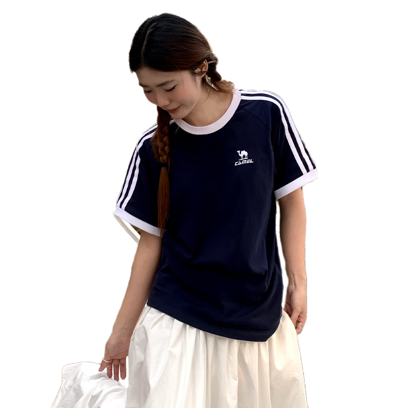 CAMEL Dilireba Style Short Sleeve Soft Cotton T-Shirt Unisex Summer New Loose Casual Sports Top
