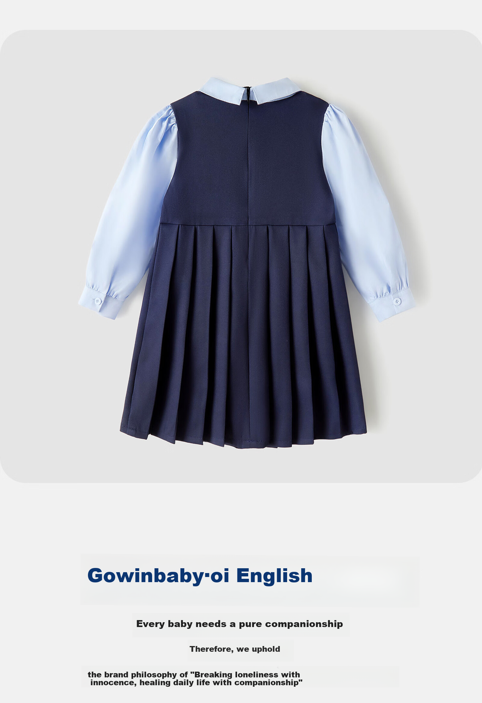 GOWINBABY Girls' School Style Dress 2026 Spring Rabbit Police Officer JK Uniform Skirt New Arrival 11