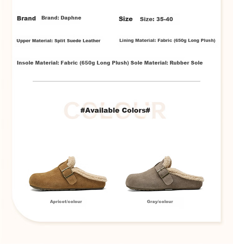 Daphne Women's Slip-On Half Slippers, Retro Soft Sole Casual Birkenstock Style, Apricot, Size 37 8