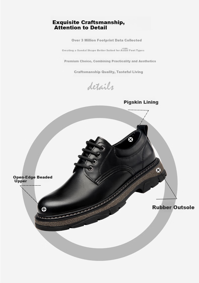 Aokang Official Men's Sports Leather Shoes Comfortable Work Shoes Black Size 38 2