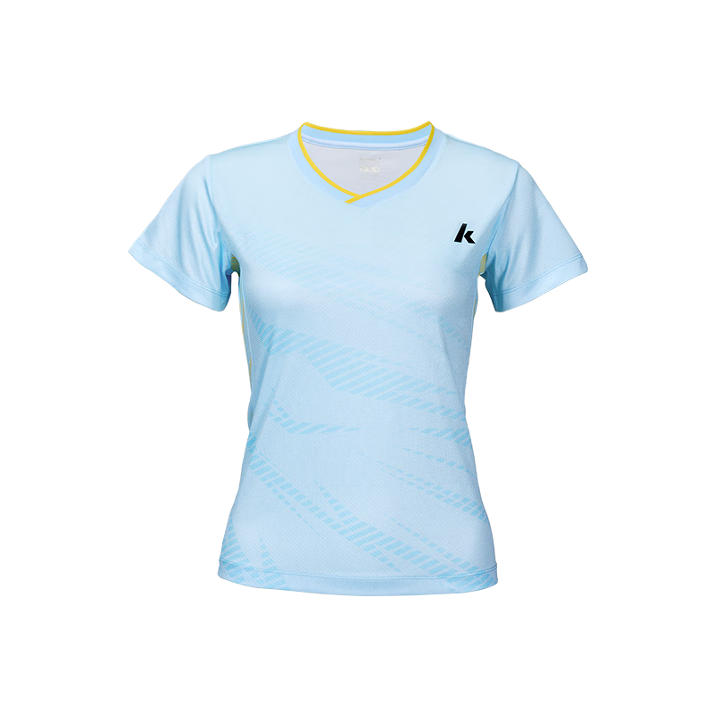KAWASAKI Women's Badminton Set Short Sleeve + Shorts Sports Sweat-Wicking Quick-Dry Breathable Training Suit D2827 Light Blue 2XL