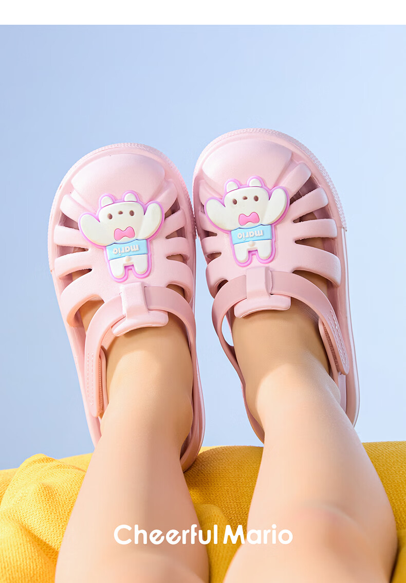 Cheerful Mario 2026 New Kids Open-Toe Sandals Girls Summer Breathable Baby Toddler Bath Shoes Boys 1-3 Years Beach Sandals 30