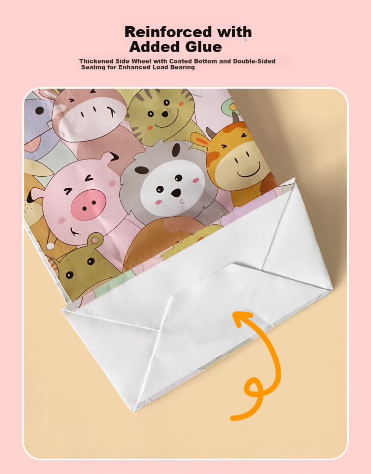 Banjeni Gift Bag Kraft Paper Handbag Student Activity Storage Bag Cute Paper Gift Packaging Bag 5