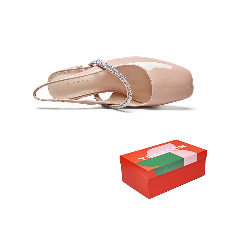 Eierkang Women's One-Strap High Heel Mary Jane Shoes Versatile Commuter Open-Toe Sandals Pink 29872W Size 36 15