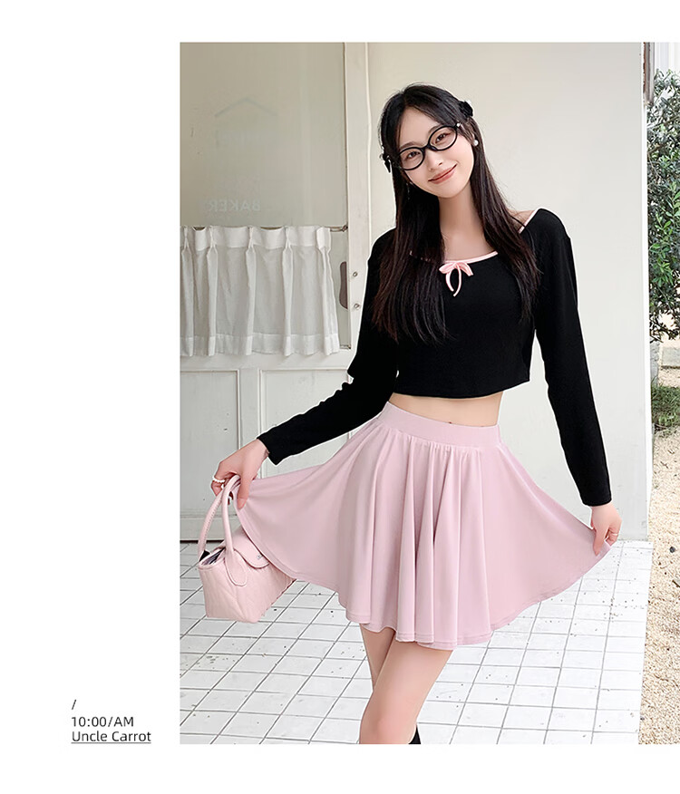 Free Style Ice Silk Sports Pleated Skirt for Women 2026 Summer New Badminton Sun Protection Yoga Anti-Exposure Petite Half Skirt 15