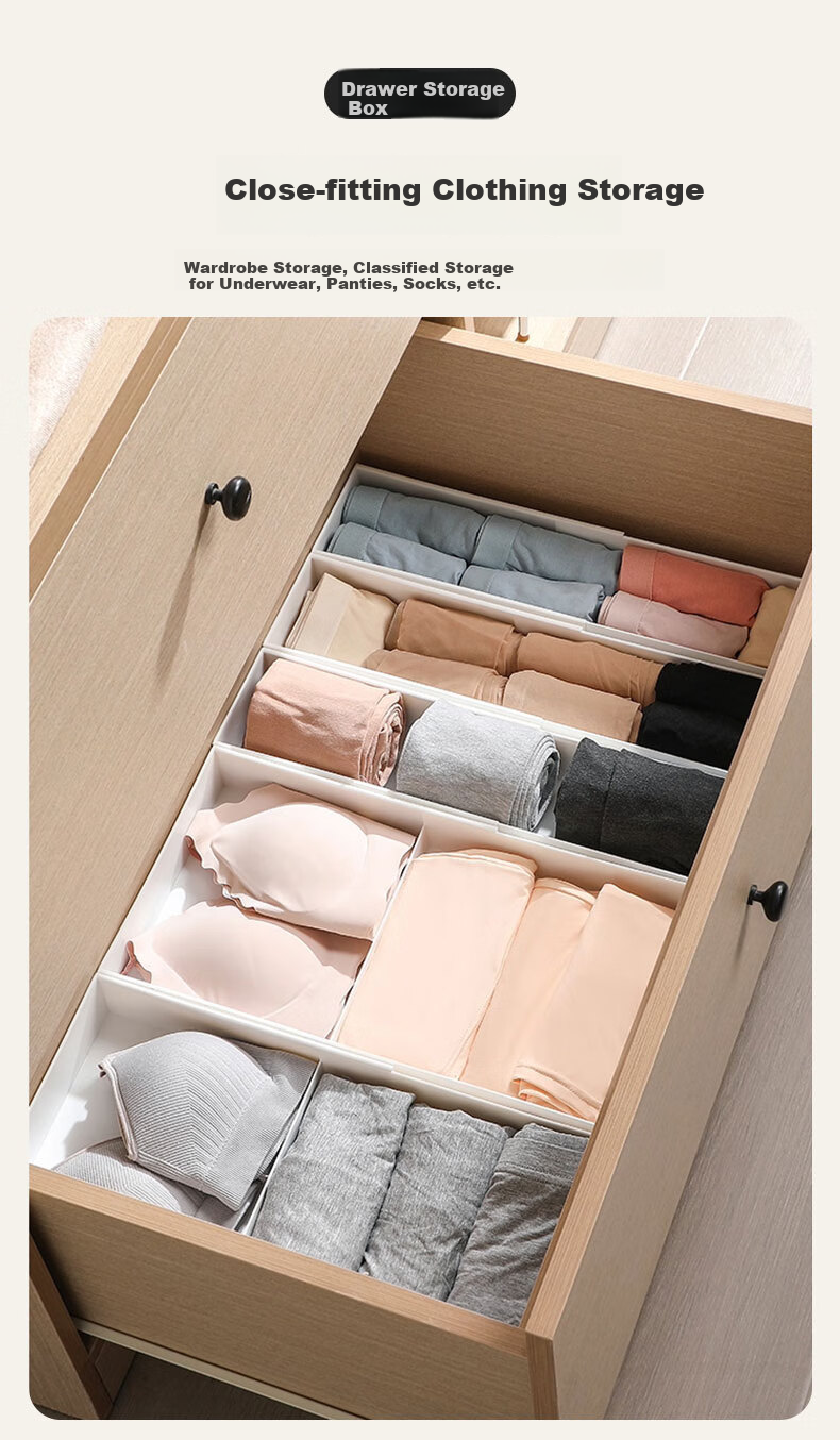 40,000km Drawer Compartment Expandable Storage Box Multifunctional Kitchen Built-in Divider Cutlery Chopsticks Spoon Organizer Box 4
