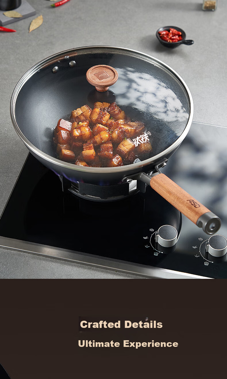 ASD Titanium Non-Stick Iron Wok 30cm Induction Cooker Compatible CF30T8Q 19