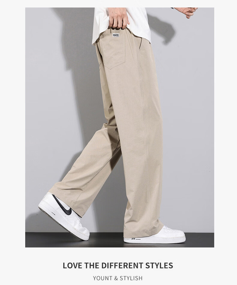 Mark Fairwhale Men's Casual Pants Summer Lightweight Breathable Outdoor Loose Fit Straight Leg Khaki XL 11