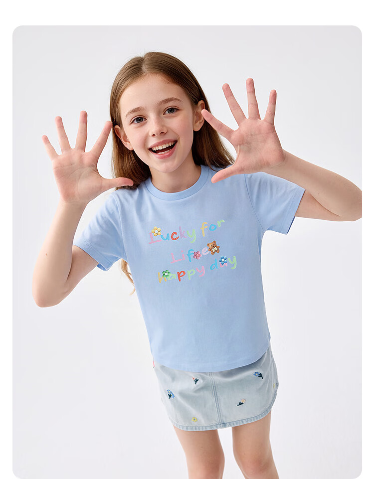 Balabala Girls' Short Sleeve T-Shirt Kids 2026 Summer Quick-Dry Moisture-Wicking Stylish Top 12