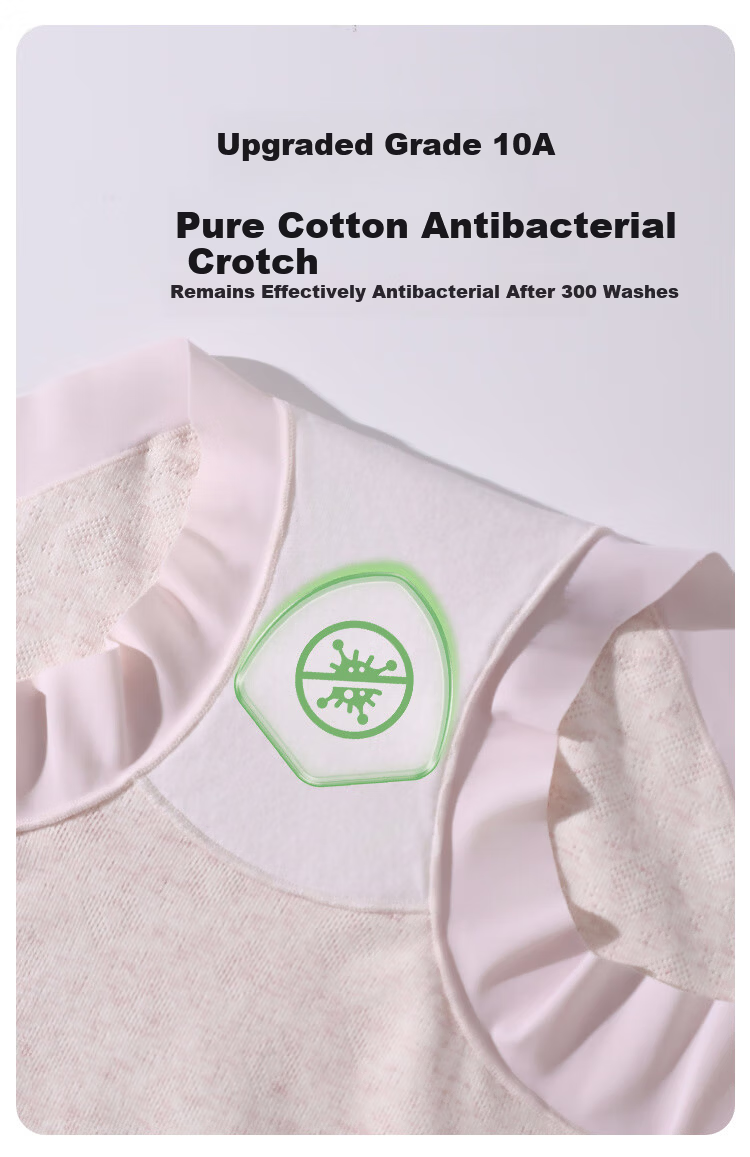 FENTENGCARE 3-Pack High-Waist Antibacterial Cotton Women's Underwear with 10A Antibacterial Gusset, Tummy Control, Seamless, Plus Size 3