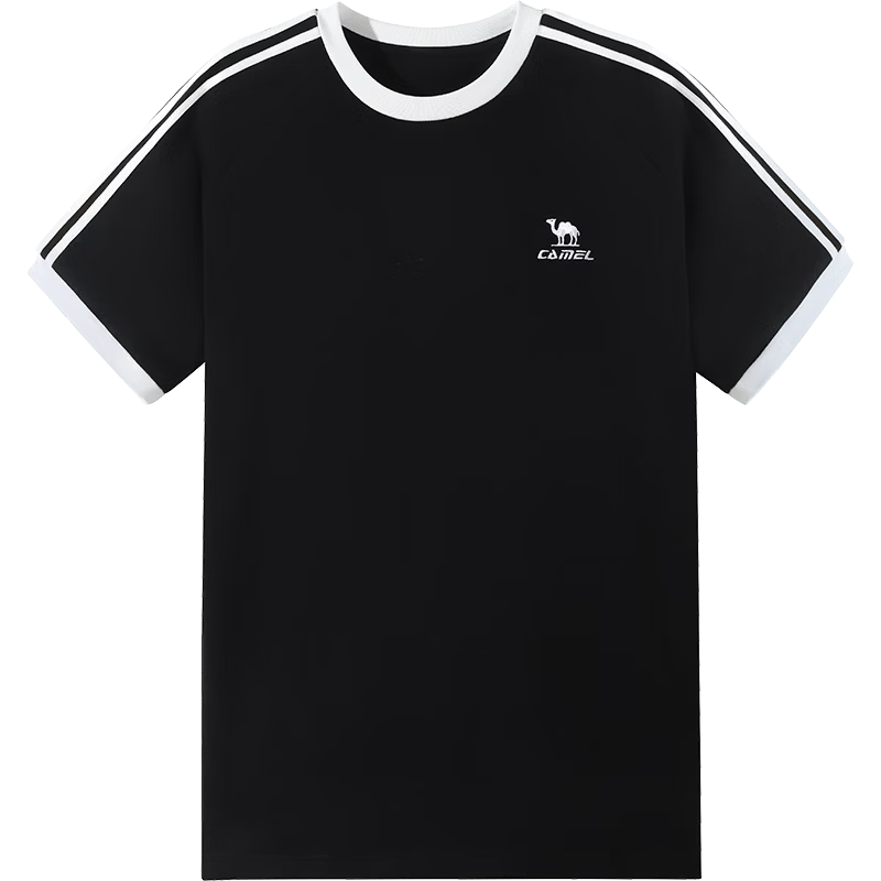 CAMEL Dilireba Style Pure Soft Cotton Oversized Unisex Short Sleeve T-Shirt C36BAXLN090A Phantom Black S