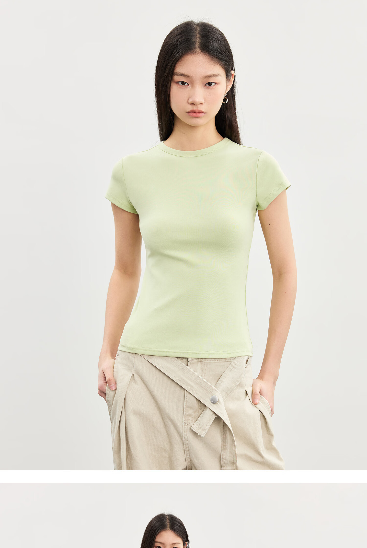 TINGE Dopamine T-Shirt Casual Slim Fit Crew Neck Sports Short Sleeve Women's Spring Summer Base Layer 2026 New XL Size 36