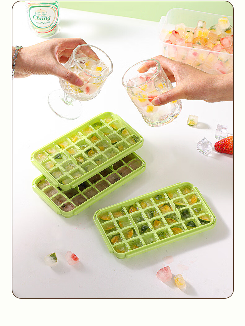 Baijie Food-Grade Ice Cube Mold Tray, 3-Layer 84-Cavity Ice Cube Maker Box 17