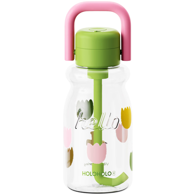 HOLOHOLO Large Capacity Tritan Cup High-Value Summer Sports Water Bottle with Straw for Men, Women, Children, and Students - Children's Day Gift