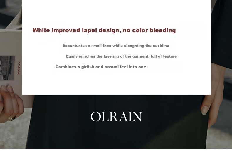Olrain Eurielle Black Chic Short Jacket Women's Autumn New Elegant Top Coat (Second Batch) XL 8