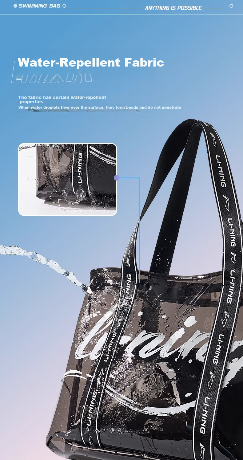 LI-NING Women's Waterproof Swim Bag Dry and Wet Separation Professional Storage Swimming Training Outdoor Shoulder Bag 725-White 5