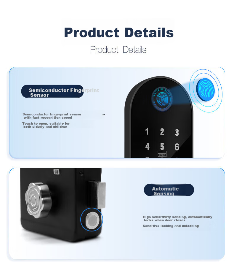 GS GSON Vintage Door Smart Lock Bull Head Lock Anti-theft Door Fingerprint Lock Rental House Rural Large Iron Door Access Control Integrated Password Lock 10