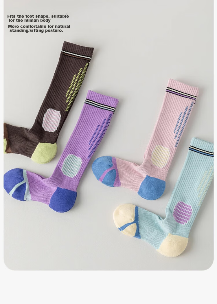 XUEXIMAN Compression Calf Socks Pressure Sports Slimming Leg Cycling Hiking Tennis Running Fitness Yoga Mid-Calf Socks 9
